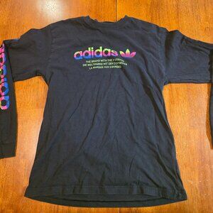 Adidas T-Shirt the Brand With The 3 Stripes Logo German French Spellout Black M